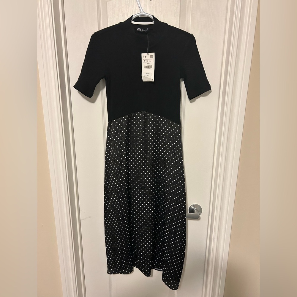 Zara Black Ribbed Knit Top